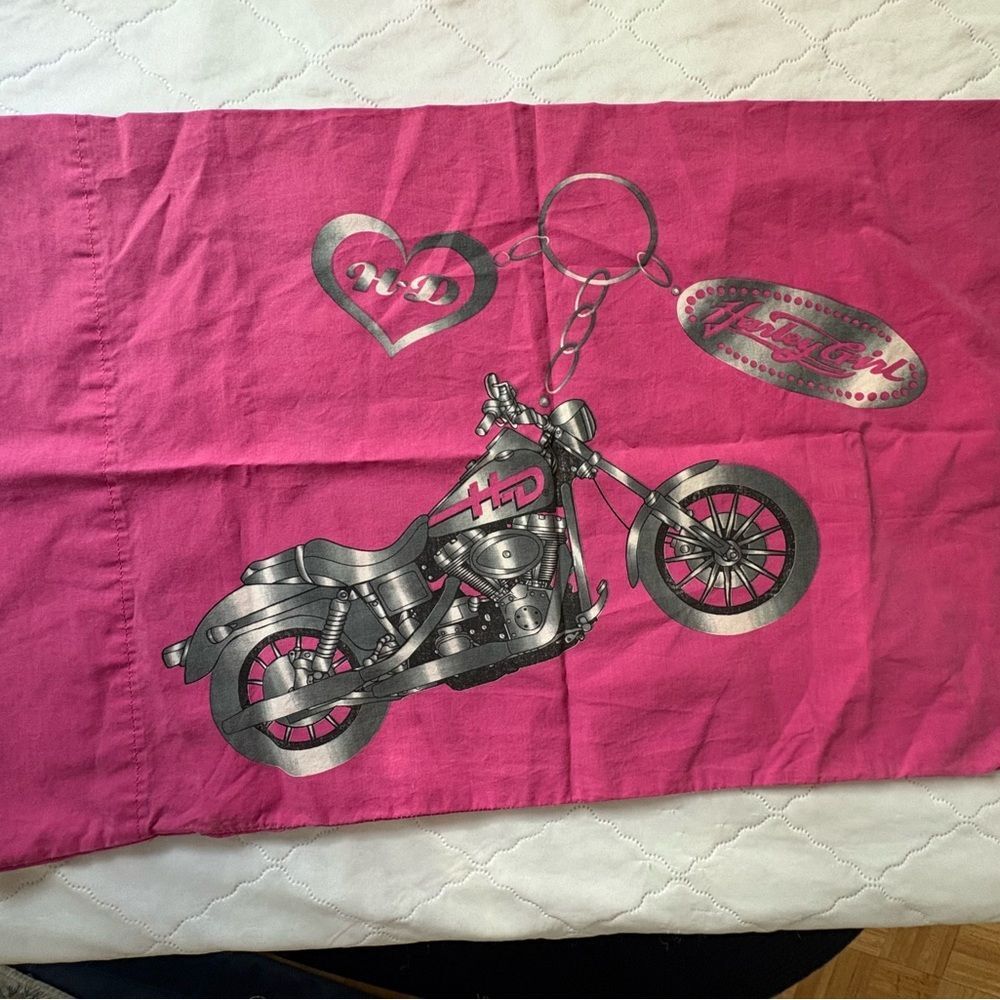 Pink Harley Davidson Pillow Case